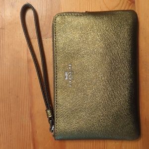 Coach Gold, bronze wristlet